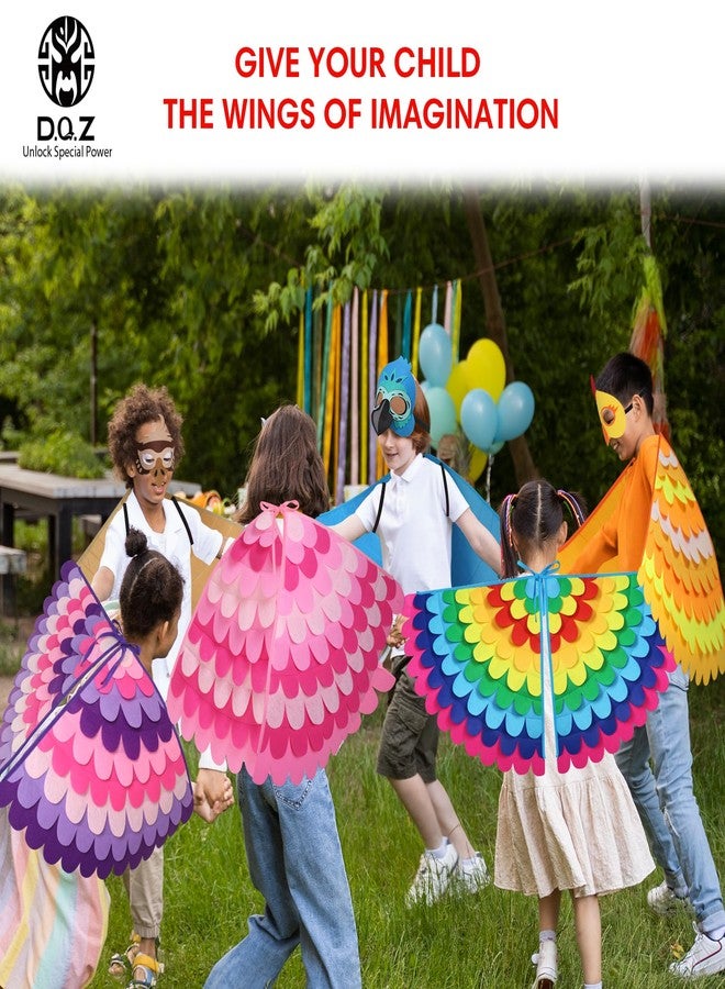 D.Q.Z Bird-Wings-Costume for Kids Dress Up, Felt Feathered Owl Parrot Chicken Animal Role Play Costume, Gift for Girl Boys (Eagle) - Image 2